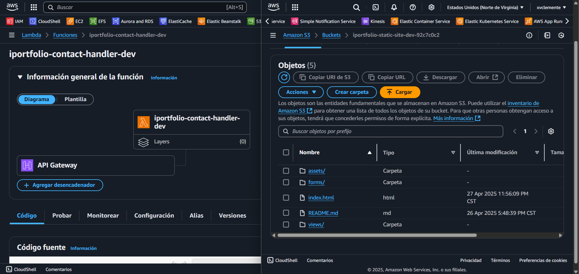 AWS Console Screenshot